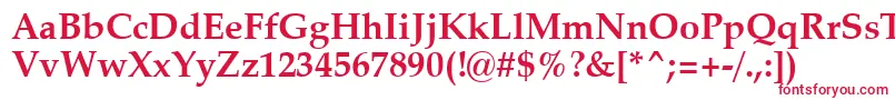 フォントZapfCalligraphic801BoldSwa – 白い背景に赤い文字