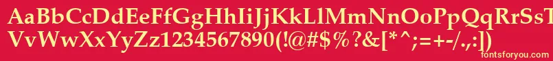 ZapfCalligraphic801BoldSwa Font – Yellow Fonts on Red Background
