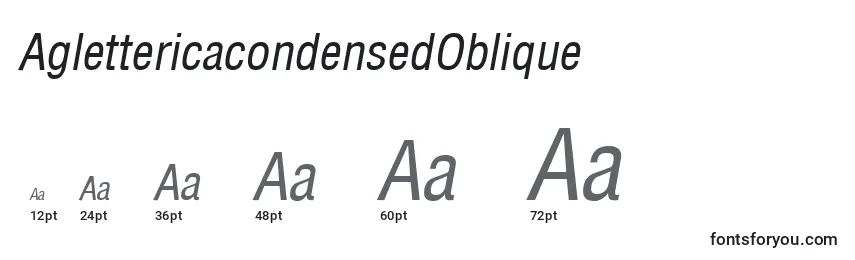 AglettericacondensedOblique Font Sizes