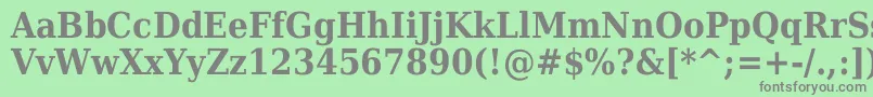 フォントDejavuSerifCondensedBold – 緑の背景に灰色の文字