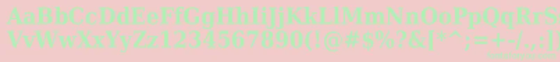 DejavuSerifCondensedBold Font – Green Fonts on Pink Background