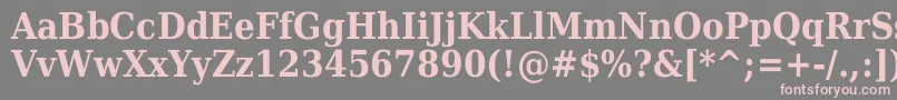 フォントDejavuSerifCondensedBold – 灰色の背景にピンクのフォント