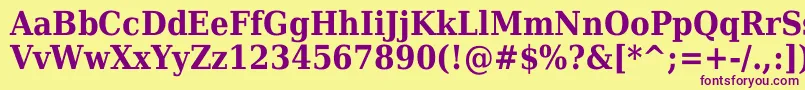 DejavuSerifCondensedBold Font – Purple Fonts on Yellow Background