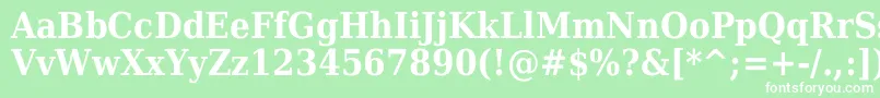 フォントDejavuSerifCondensedBold – 緑の背景に白い文字