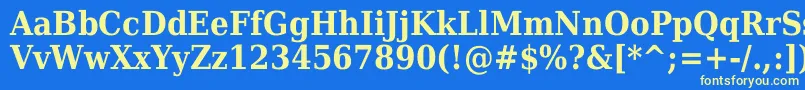 DejavuSerifCondensedBold-fontti – keltaiset fontit sinisellä taustalla