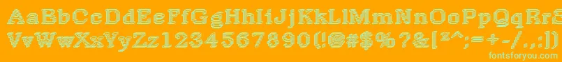 Rough14Bold-Schriftart – Grüne Schriften auf orangefarbenem Hintergrund