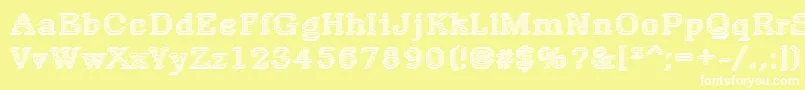 Rough14Bold Font – White Fonts on Yellow Background