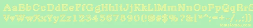 Rough14Bold Font – Yellow Fonts on Green Background