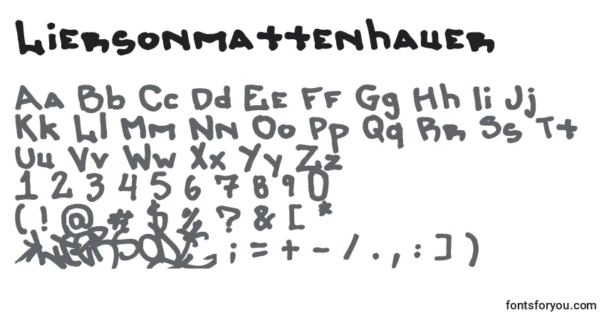 Liersonmattenhauer-fontti – aakkoset, numerot, erikoismerkit