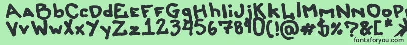 フォントLiersonmattenhauer – 緑の背景に黒い文字