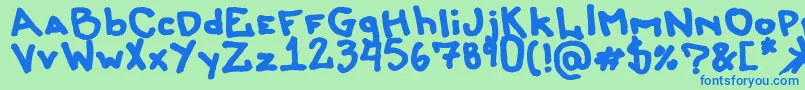 フォントLiersonmattenhauer – 青い文字は緑の背景です。
