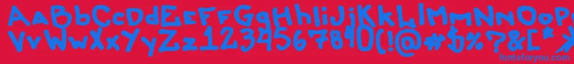 フォントLiersonmattenhauer – 赤い背景に青い文字