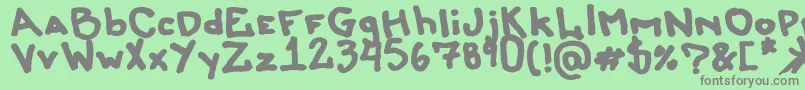 フォントLiersonmattenhauer – 緑の背景に灰色の文字