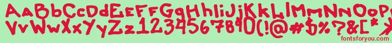 フォントLiersonmattenhauer – 赤い文字の緑の背景