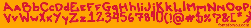 フォントLiersonmattenhauer – オレンジの背景に赤い文字