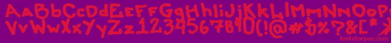 フォントLiersonmattenhauer – 紫の背景に赤い文字