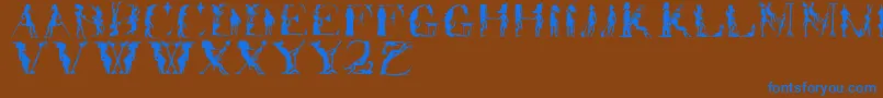 Forjefftwo Font – Blue Fonts on Brown Background