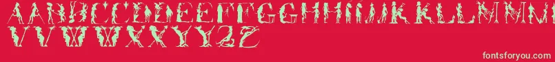 Forjefftwo Font – Green Fonts on Red Background