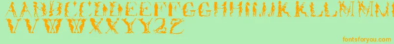 Forjefftwo Font – Orange Fonts on Green Background