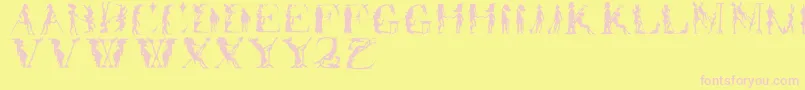 Шрифт Forjefftwo – розовые шрифты на жёлтом фоне