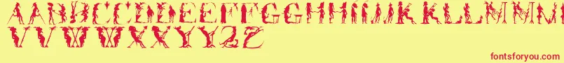 Forjefftwo Font – Red Fonts on Yellow Background