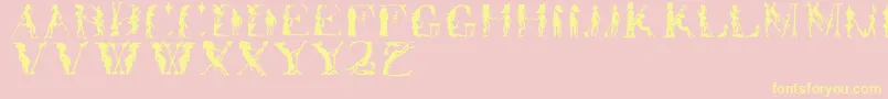 Fonte Forjefftwo – fontes amarelas em um fundo rosa