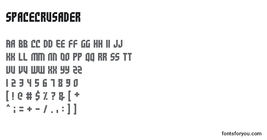 Шрифт SpaceCrusader (70170) – алфавит, цифры, специальные символы