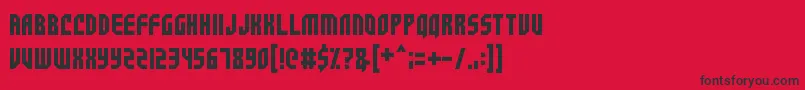 SpaceCrusader Font – Black Fonts on Red Background