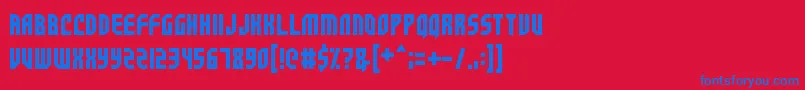 SpaceCrusader Font – Blue Fonts on Red Background