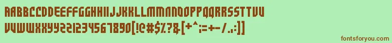 SpaceCrusader Font – Brown Fonts on Green Background