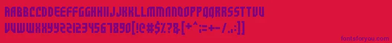 SpaceCrusader Font – Purple Fonts on Red Background