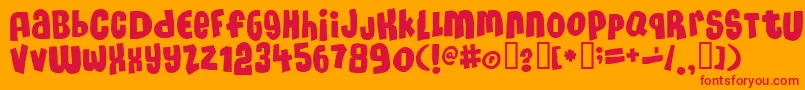 Massh3 Font – Red Fonts on Orange Background