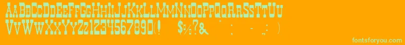 Murdano Font – Green Fonts on Orange Background