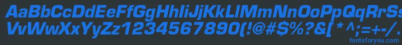 EurostileltstdBoldoblique Font – Blue Fonts on Black Background