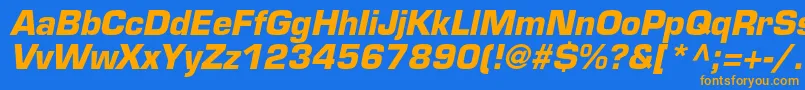 EurostileltstdBoldoblique Font – Orange Fonts on Blue Background