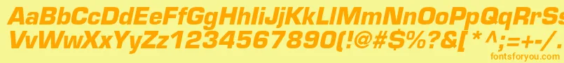EurostileltstdBoldoblique Font – Orange Fonts on Yellow Background