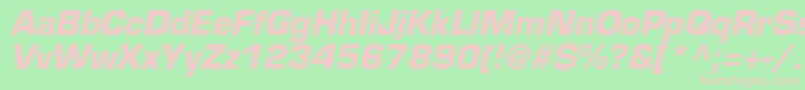 EurostileltstdBoldoblique Font – Pink Fonts on Green Background