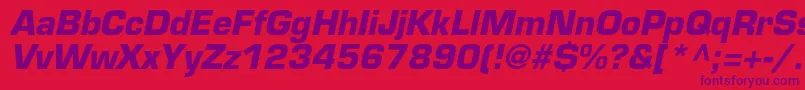EurostileltstdBoldoblique Font – Purple Fonts on Red Background
