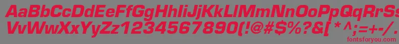 EurostileltstdBoldoblique Font – Red Fonts on Gray Background