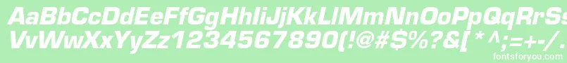 フォントEurostileltstdBoldoblique – 緑の背景に白い文字