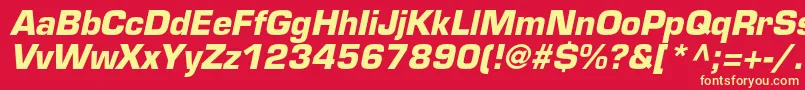 EurostileltstdBoldoblique Font – Yellow Fonts on Red Background