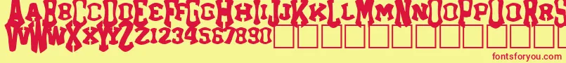 Bluemirth Font – Red Fonts on Yellow Background