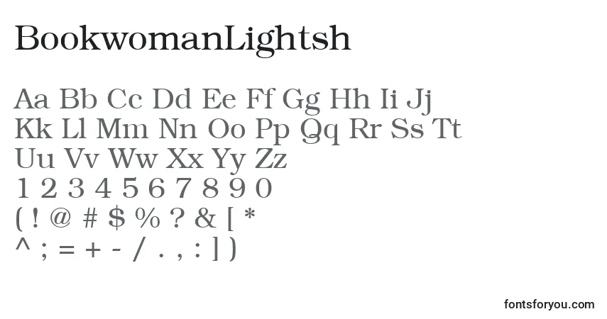 Fuente BookwomanLightsh - alfabeto, números, caracteres especiales