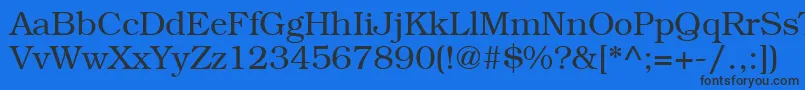 BookwomanLightsh Font – Black Fonts on Blue Background