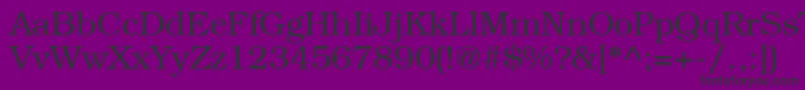 BookwomanLightsh-Schriftart – Schwarze Schriften auf violettem Hintergrund