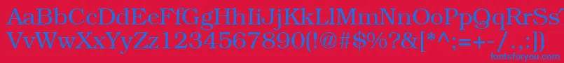 BookwomanLightsh Font – Blue Fonts on Red Background