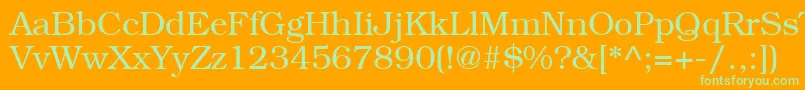 BookwomanLightsh Font – Green Fonts on Orange Background