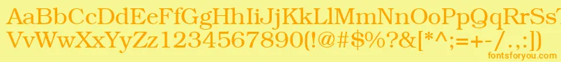 BookwomanLightsh Font – Orange Fonts on Yellow Background