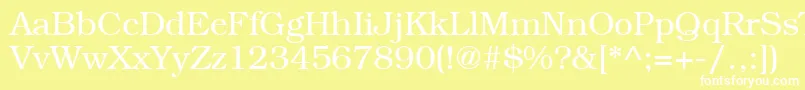 BookwomanLightsh Font – White Fonts on Yellow Background