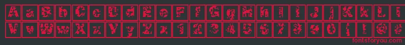 Шрифт Swisscheeseframes – красные шрифты на чёрном фоне